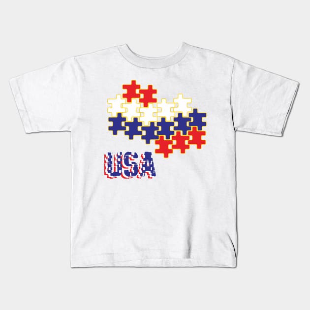 Map Of The United States Of America Kids T-Shirt by radeckari25